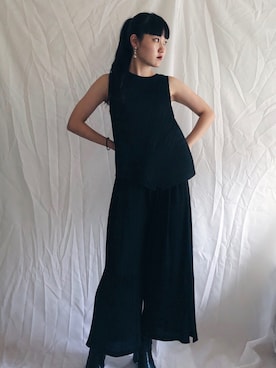 00aw PLEATS PLEASE プリーツノースリーブ タンクトップ ☆送料無料☆大胆な柄なのに上品なタンクトップ PLEATS PLEASE ISSEY