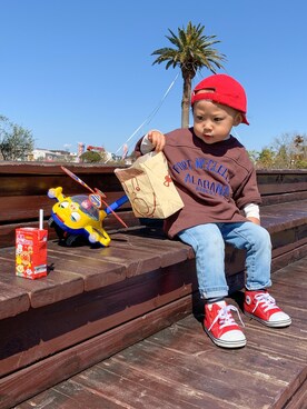 「Rodeo Crowns KIDS（ロデオクラウンズ　キッズ）のアイテム」を使った、あおはママさん（キッズ・80cm）の春コーディネート