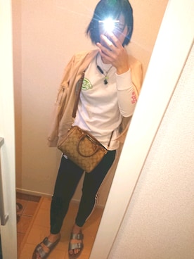 「アパレル」｜「アイテム（サンダル）」を使った、sattamaさん（レディース・158cm）の春コーディネート