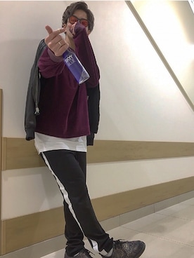 「カラーサングラス」｜「アイテム（ブルゾン）」を使った、ke~た...さん（メンズ・177cm）の春コーディネート