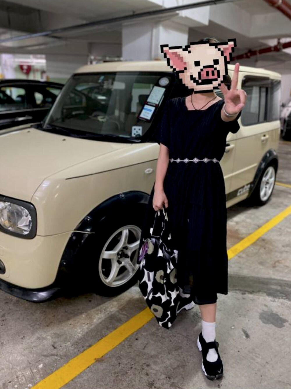 「marimekkoのアイテム（バッグ、ブラック系）」を使った、wongyuenさん（レディース・155cm）の夏コーディネートの1枚目の写真