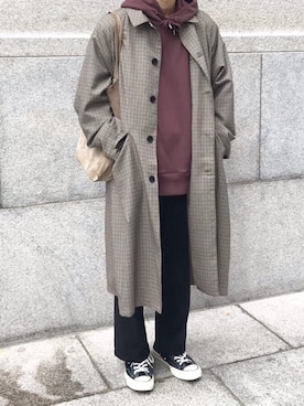 「ct70」｜「アイテム（ステンカラーコート）」を使った、ゆうたさん（メンズ・173cm）の春コーディネート