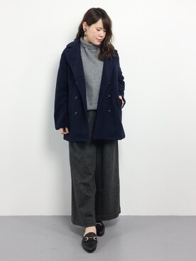 「SEVENDAYS=SUNDAY（セブンデイズサンデイ）のアイテム（ピーコート）」を使った、natsumiさん（レディース・160cm）の冬コーディネート