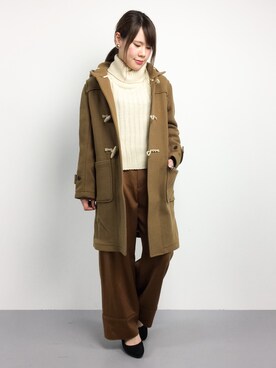 「フユコーデ」｜「アイテム（ダッフルコート）」を使った、natsumiさん（レディース・160cm）の冬コーディネート