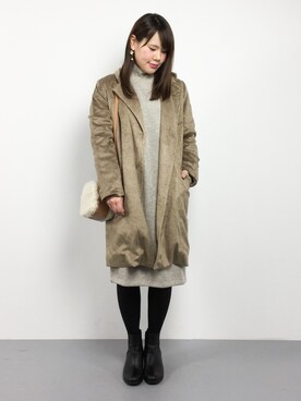 「STYLE DELI（スタイルデリ）のアイテム（その他アウター）」を使った、natsumiさん（レディース・160cm）の冬コーディネート