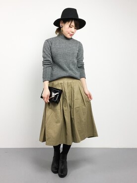 「The DUFFER of ST.GEORGE（ザダファーオブセントジョージ）のアイテム」を使った、natsumiさん（レディース・160cm）の冬コーディネート