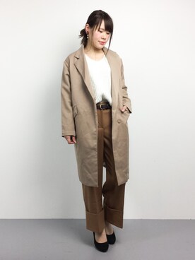 「ロングジャケット」｜natsumiさん（レディース・160cm）の冬コーディネート