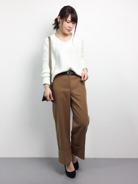 「Luz Llena (NEY)（ラズレナニー）のアイテム（パンツ）」を使った、natsumiさん（レディース・160cm）の冬コーディネート