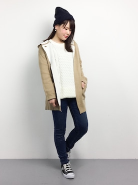 「haco!（ハコ）のアイテム（その他アウター）」を使った、natsumiさん（レディース・160cm）の冬コーディネート