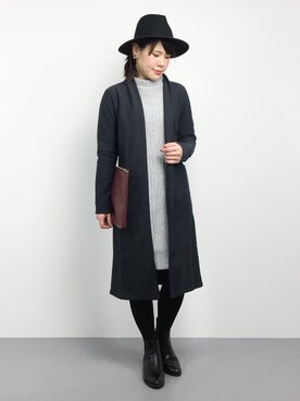 「SHARE PARK（シェアパーク）のアイテム（その他アウター）」を使った、natsumiさん（レディース・160cm）の冬コーディネート