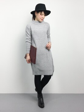 「marjour（マージュール）のアイテム（ワンピース）」を使った、natsumiさん（レディース・160cm）の冬コーディネート