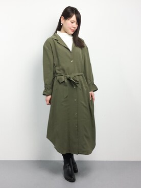 「袖フリル」｜「アイテム（その他アウター）」を使った、natsumiさん（レディース・160cm）の冬コーディネート