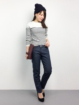 「HONORE（オノレ）のアイテム」を使った、natsumiさん（レディース・160cm）の冬コーディネート