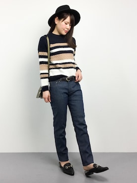 「HONORE（オノレ）のアイテム」を使った、natsumiさん（レディース・160cm）の冬コーディネート