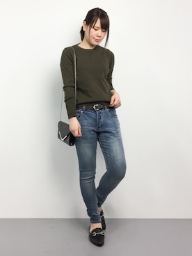 「The DUFFER of ST.GEORGE（ザダファーオブセントジョージ）のアイテム」を使った、natsumiさん（レディース・160cm）の冬コーディネート