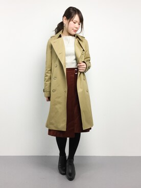 「green label relaxing（グリーンレーベルリラクシング）のアイテム（トレンチコート）」を使った、natsumiさん（レディース・160cm）の冬コーディネート