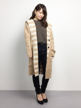 「antiqua（アンティカ）のアイテム（その他アウター）」を使った、natsumiさん（レディース・160cm）の冬コーディネート