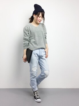 「Luz Llena (NEY)（ラズレナニー）のアイテム（トップス）」を使った、natsumiさん（レディース・160cm）の冬コーディネート