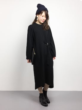 「marjour（マージュール）のアイテム（ワンピース）」を使った、natsumiさん（レディース・160cm）の冬コーディネート