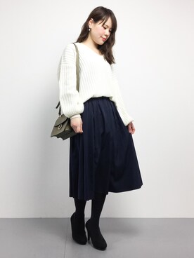 「バルーンスリーブ」｜natsumiさん（レディース・160cm）の冬コーディネート