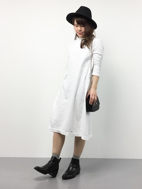「45R（フォーティファイブアール）のアイテム（ワンピース/ドレス）」を使った、natsumiさん（レディース・160cm）の冬コーディネート
