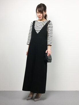 「SENSE OF PLACE by URBAN RESEARCH（センスオブプレイスバイアーバンリサーチ）のアイテム（つなぎ/オールインワン）」を使った、natsumiさん（レディース・160cm）の冬コーディネート