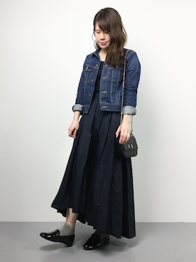 「URBAN RESEARCH ROSSO WOMEN（アーバンリサーチ　ロッソ）のアイテム（デニムジャケット）」を使った、natsumiさん（レディース・160cm）の冬コーディネート