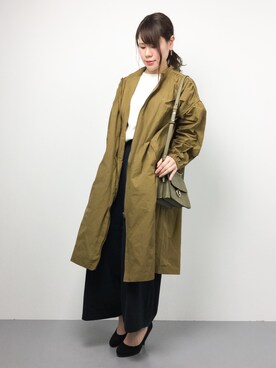 「ギャザー」｜「アイテム（その他アウター）」を使った、natsumiさん（レディース・160cm）の冬コーディネート