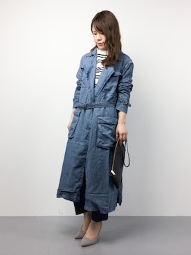 「GAP（ギャップ）のアイテム（トレンチコート）」を使った、natsumiさん（レディース・160cm）の冬コーディネート