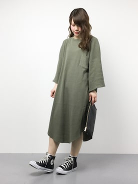「Johnbull Private labo（ジョンブルプライベートラボ）のアイテム（ワンピース）」を使った、natsumiさん（レディース・160cm）の冬コーディネート