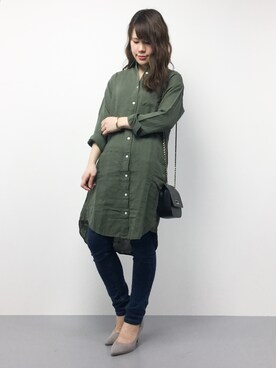 「Right-on（ライトオン）のアイテム（シャツワンピース）」を使った、natsumiさん（レディース・160cm）の春コーディネート