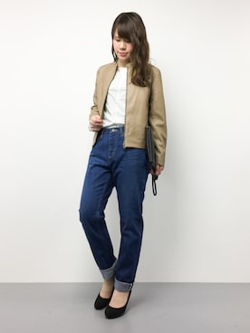 「Color（カラー）のアイテム（ジャケット/アウター）」を使った、natsumiさん（レディース・160cm）の春コーディネート