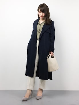 「アイボリー」｜「アイテム（トレンチコート）」を使った、natsumiさん（レディース・160cm）の春コーディネート