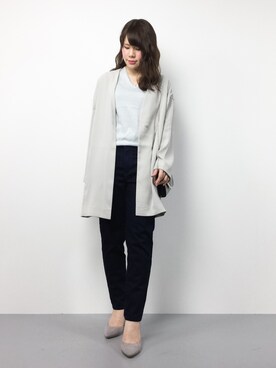 「JEANASIS（ジーナシス）のアイテム（ノーカラージャケット）」を使った、natsumiさん（レディース・160cm）の春コーディネート