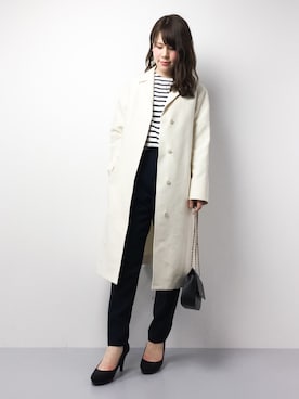 「Steven Alan（スティーブンアラン）のアイテム（チェスターコート）」を使った、natsumiさん（レディース・160cm）の春コーディネート