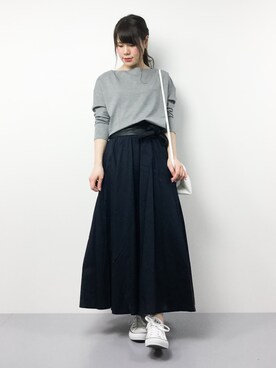 natsumiさんの「DOORS ギャザーフレアマキシスカート」を使ったコーディネート
