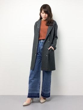 「Abahouse Devinette（ドゥヴィネット）のアイテム（チェスターコート）」を使った、natsumiさん（レディース・160cm）の春コーディネート