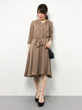 「Color（カラー）のアイテム（ワンピース）」を使った、natsumiさん（レディース・160cm）の春コーディネート