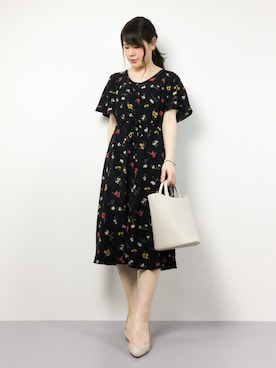 「SpRay（スプレイ）のアイテム（ワンピース/ドレス）」を使った、natsumiさん（レディース・160cm）の春コーディネート