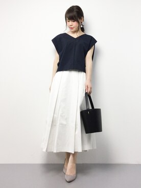 natsumiさんの「UR チノタックロングスカート」を使ったコーディネート