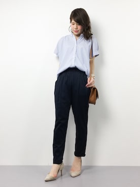 「AZUL ENCANTO（アズールエンカント）のアイテム（シャツ/ブラウス）」を使った、natsumiさん（レディース・160cm）の夏コーディネート