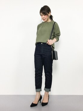 「ロールアップ」｜「アイテム（その他トップス）」を使った、natsumiさん（レディース・160cm）の夏コーディネート