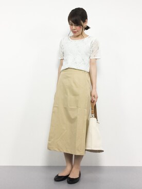 「Jewel Changes（ジュエルチェンジズ）のJC キャンバスパイピング 2WAY バッグ（ショルダーバッグ）」を使った、natsumiさん（レディース・160cm）の夏コーディネート