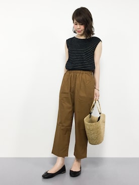 「STRAWBERRY-FIELDS（ストロベリーフィールズ）のアイテム（バッグ）」を使った、natsumiさん（レディース・160cm）の夏コーディネート
