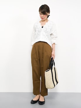 「BASE（ベース）のアイテム」を使った、natsumiさん（レディース・160cm）の夏コーディネート