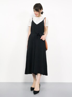 「茶色」｜「アイテム（サロペット/オーバーオール）」を使った、natsumiさん（レディース・160cm）の夏コーディネート