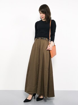 natsumiさんの「リネンレーヨンボリュームスカート」を使ったコーディネート