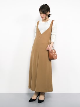「茶色」｜「アイテム（サロペット/オーバーオール）」を使った、natsumiさん（レディース・160cm）の夏コーディネート