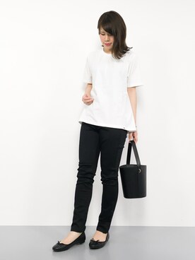 「LEPSIM（レプシィム）の【日々アイテム】ストレッチムジスリムパンツ17FW　762936（その他パンツ）」を使った、natsumiさん（レディース・160cm）の秋コーディネート