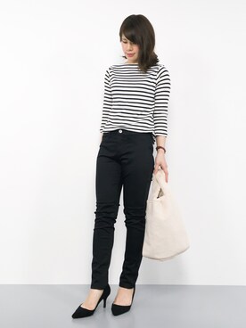 「LEPSIM（レプシィム）の【日々アイテム】ストレッチムジスリムパンツ17FW　762936（その他パンツ）」を使った、natsumiさん（レディース・160cm）の秋コーディネート